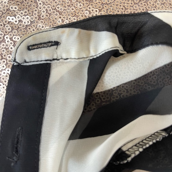 *CLEARANCE* BISOU BISOU black and white stripe sheer blouse - Picture 7 of 10